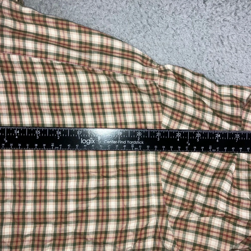 Ralph Lauren Button Down Men 2XL 16 34/35 Yarmouth Plaid Neutral Green Brown L/S